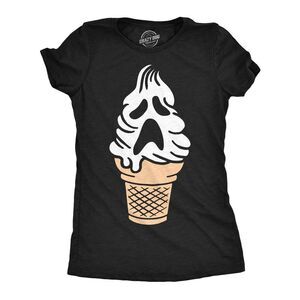 Womens T Shirt Ghost Ice Cream Cone Halloween Tee For Ladies